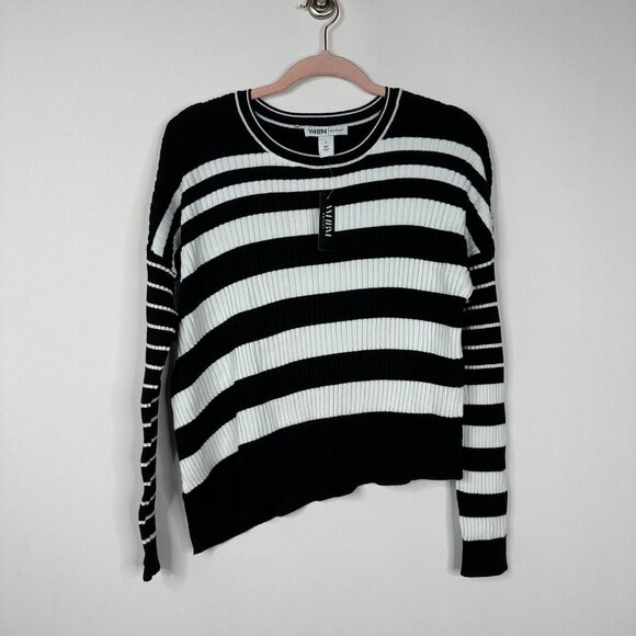 NWT White House Black Market Long Sleeve Asymmetrical Stripe Pullover #WHBM7 - Picture 3 of 9